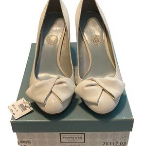 NWT in Box - Unforgettable Moments Shoes by Lela Rose - White Heels with Bow